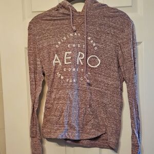 Aeropostale Heathered Brown Hoodie